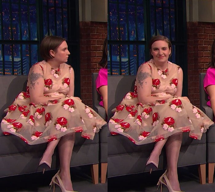 Lena Dunham Nicholas Kirkwood pumps Seth Meyers