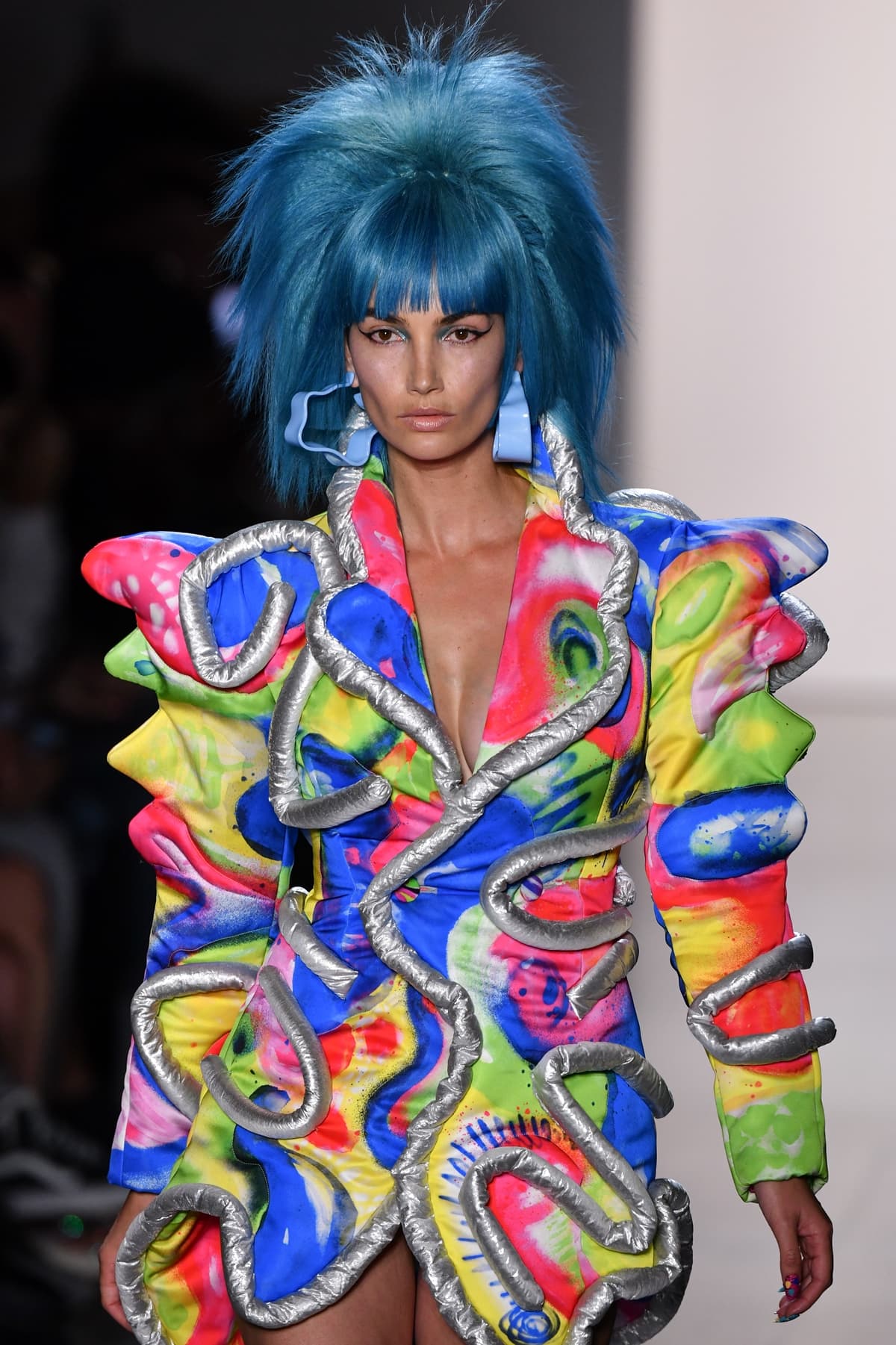 Lily Aldridge walks the runway for Jeremy Scott during NYFW