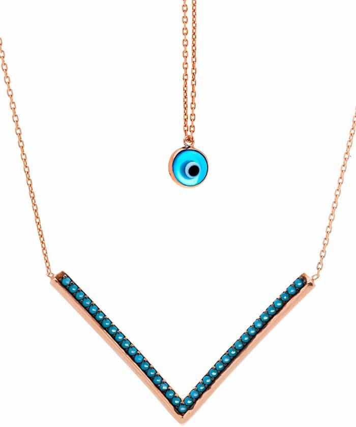 Lord & Taylor Cubic Zirconia Evil Eye Necklace