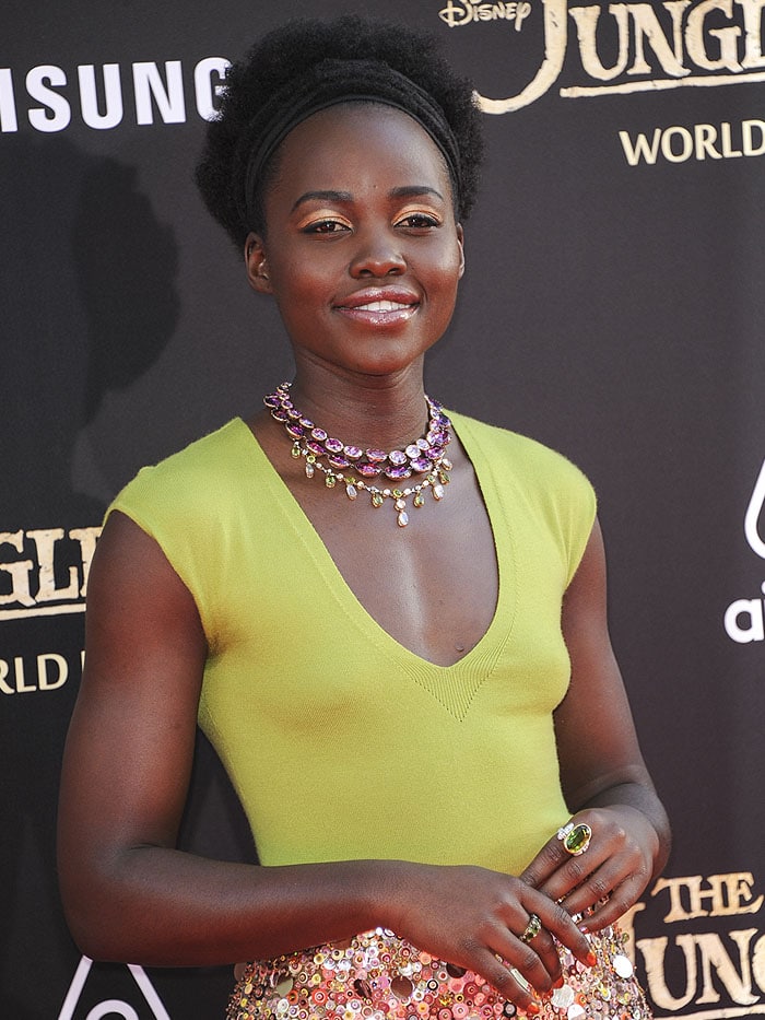 Lupita Nyong'o wearing Fred Leighton jewels