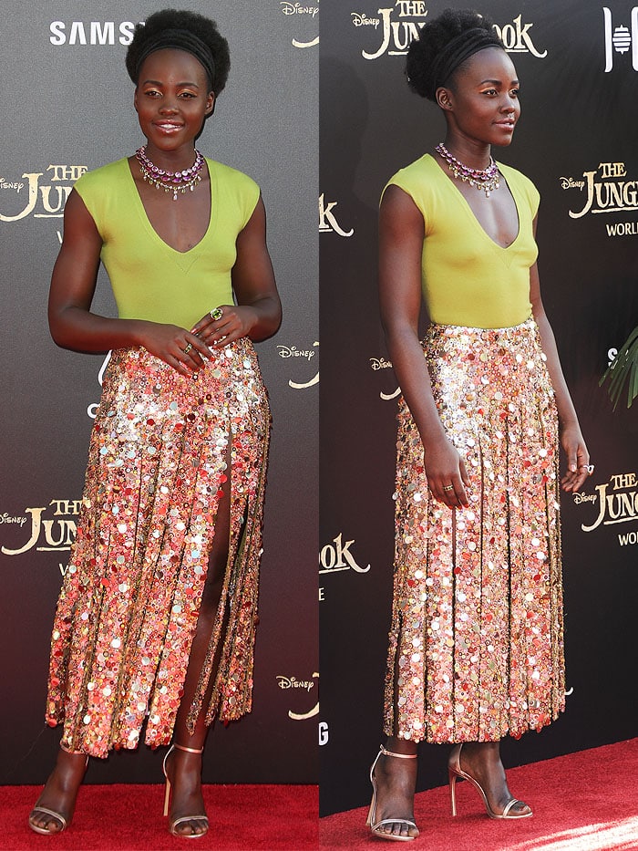 Lupita Nyong'o at "The Jungle Book" premiere held at the El Capitan Theatre in Hollywood, California, on April 4, 2016