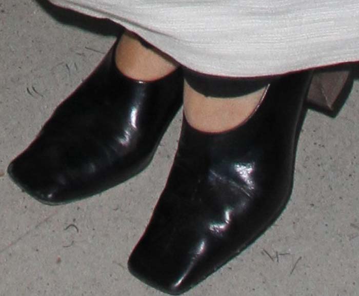 Mary-Kate Olsen's square-toed leather heels