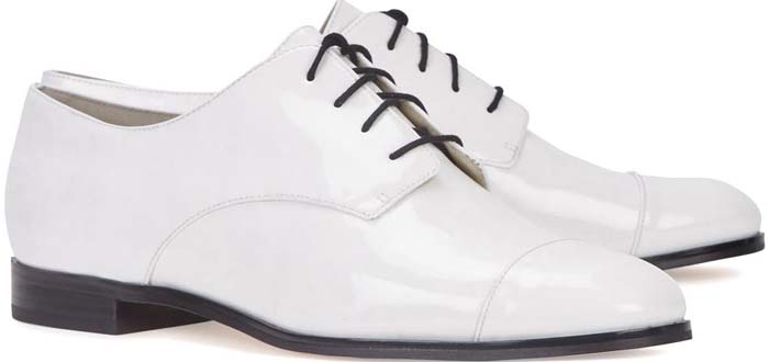 Michael Kors "Pierce" White Patent Leather Oxford Shoes