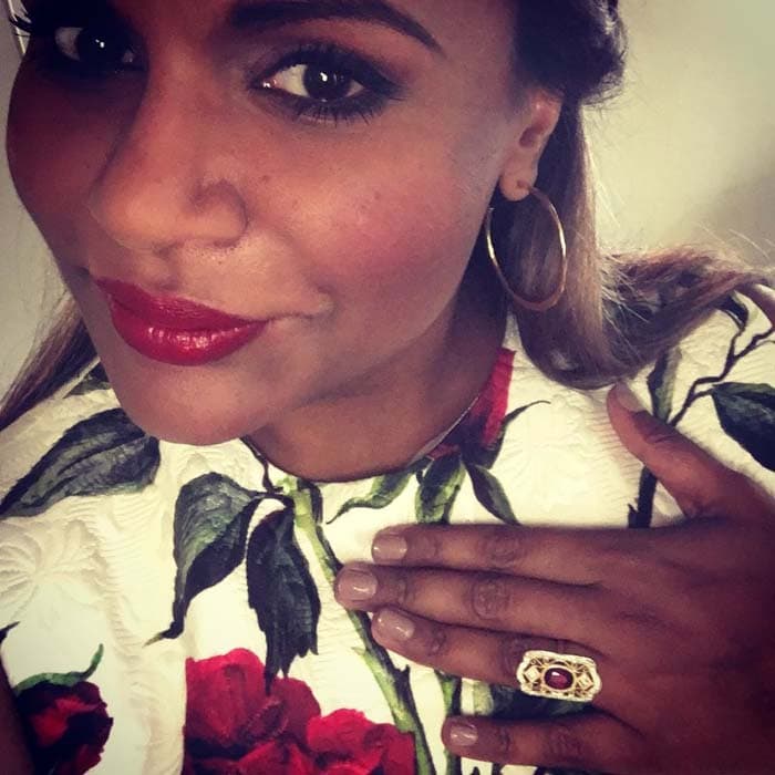 Mindy Kaling shows off her new ring inherited from her best friend's deceased mother