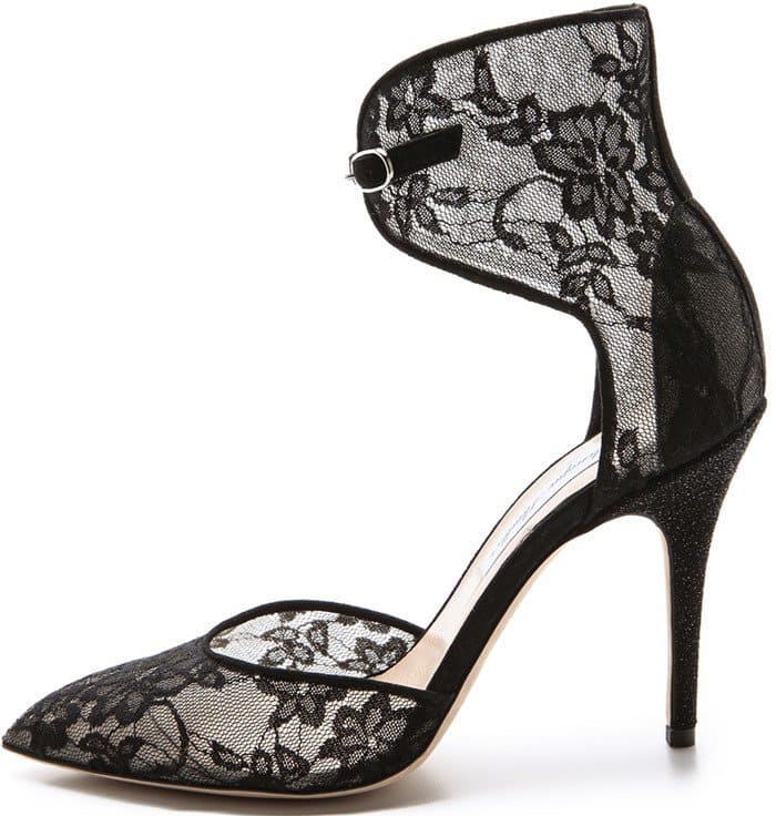 Monique Lhuillier Lace Accent Heels