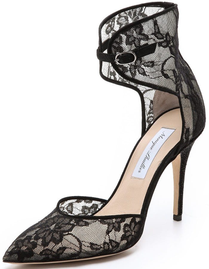 Monique Lhuillier Lace Accent Heels