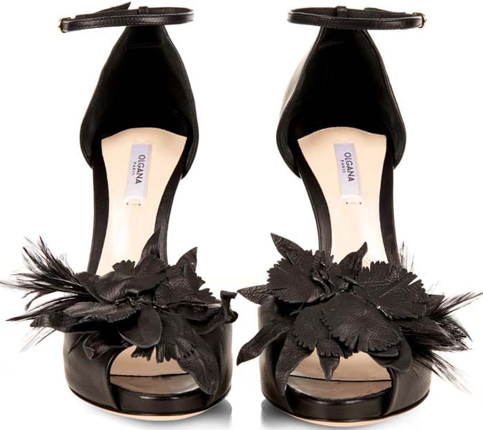 Black Olgana Paris "L' Impertinente" Leather Sandals