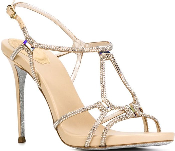 Rene Caovilla Strappy Crystal-Embellished Sandals