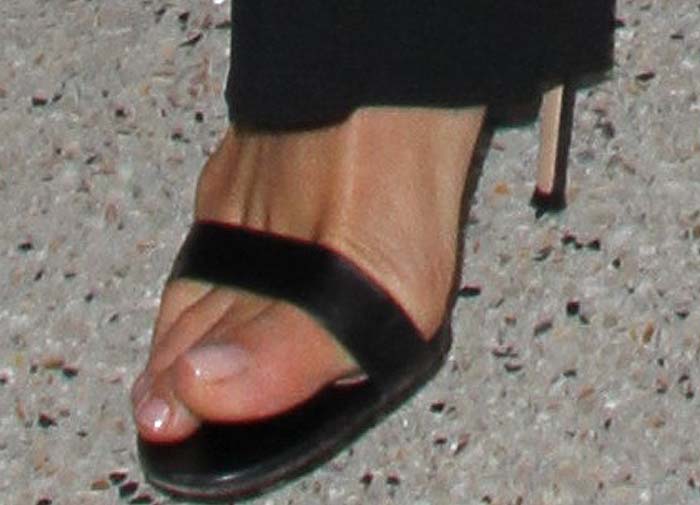 Rosie Huntington-Whiteley's feet in Manolo Blahnik sandals