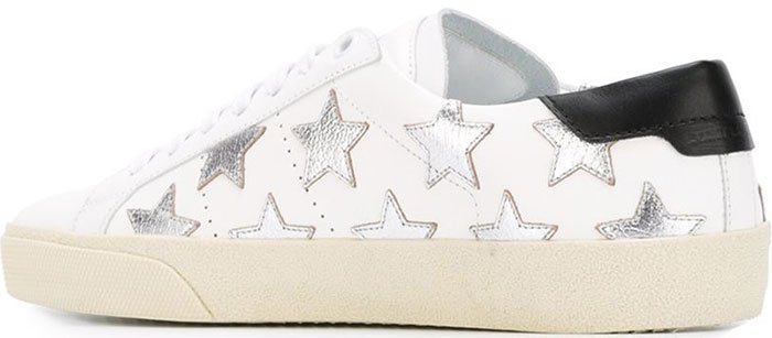 Constructed from supple leather, these Saint Laurent Signature California sneakers are adorned with multiple star patches