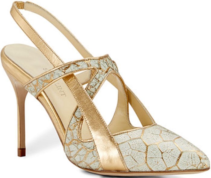 Crackled Sarah Flint "Gilda" Slingback Pumps