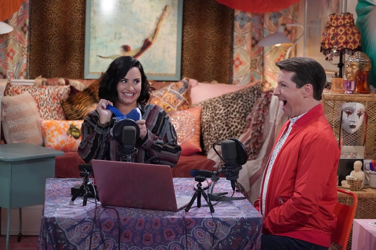 Sean Hayes as Jack McFarland and Demi Lovato as Jenny in the popular sitcom Will & Grace