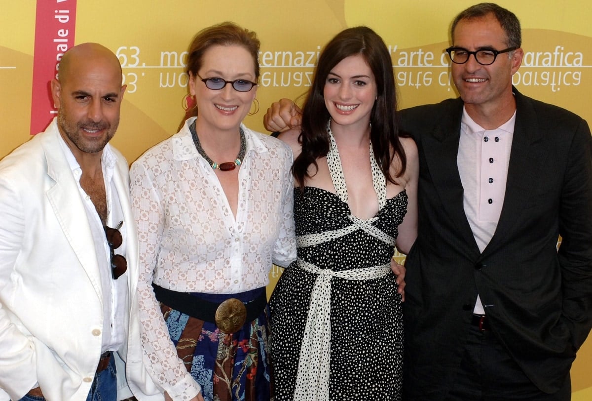 Stanley Tucci, Meryl Streep, Anne Hathaway and David Frankel promote "The Devil Wears Prada" during the 63rd annual Venice Film Festival