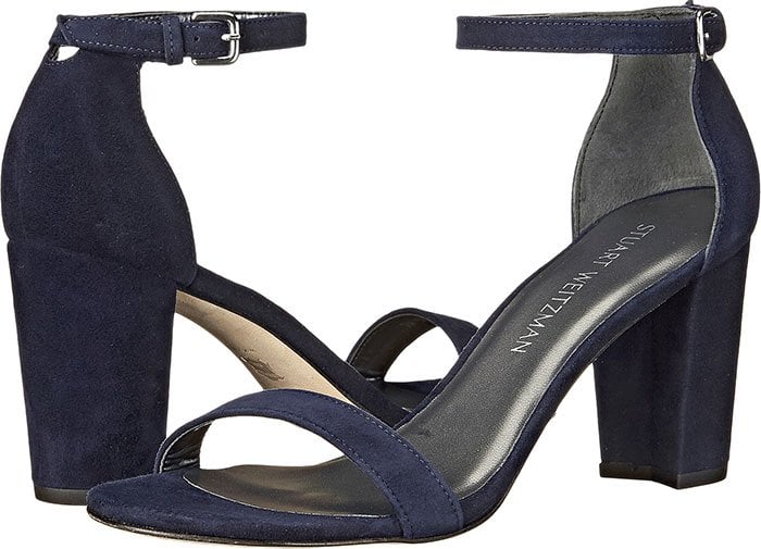 Stuart Weitzman NearlyNude Sandals Blue Suede