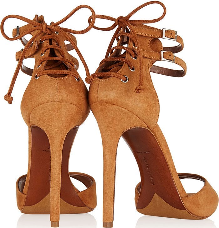 Brown Suede Tabitha Simmons "Viva" Platform Sandals