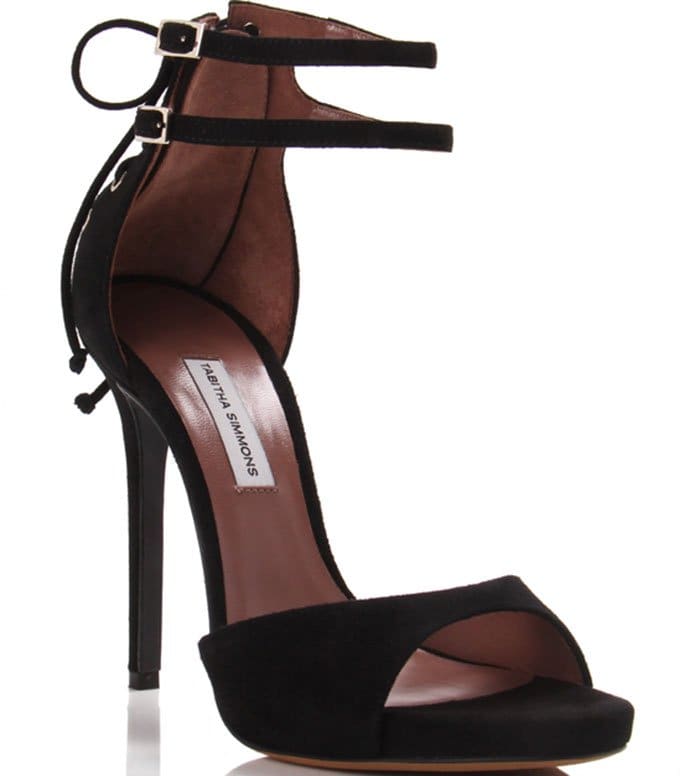 Black Suede Tabitha Simmons "Viva" Platform Sandals