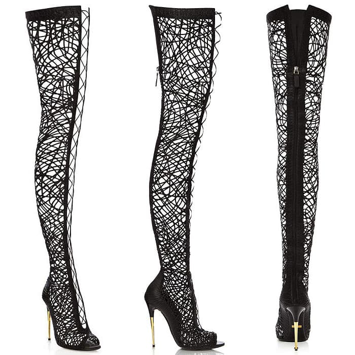 Tom Ford Lacey Lace-Up Over-the-Knee Boots