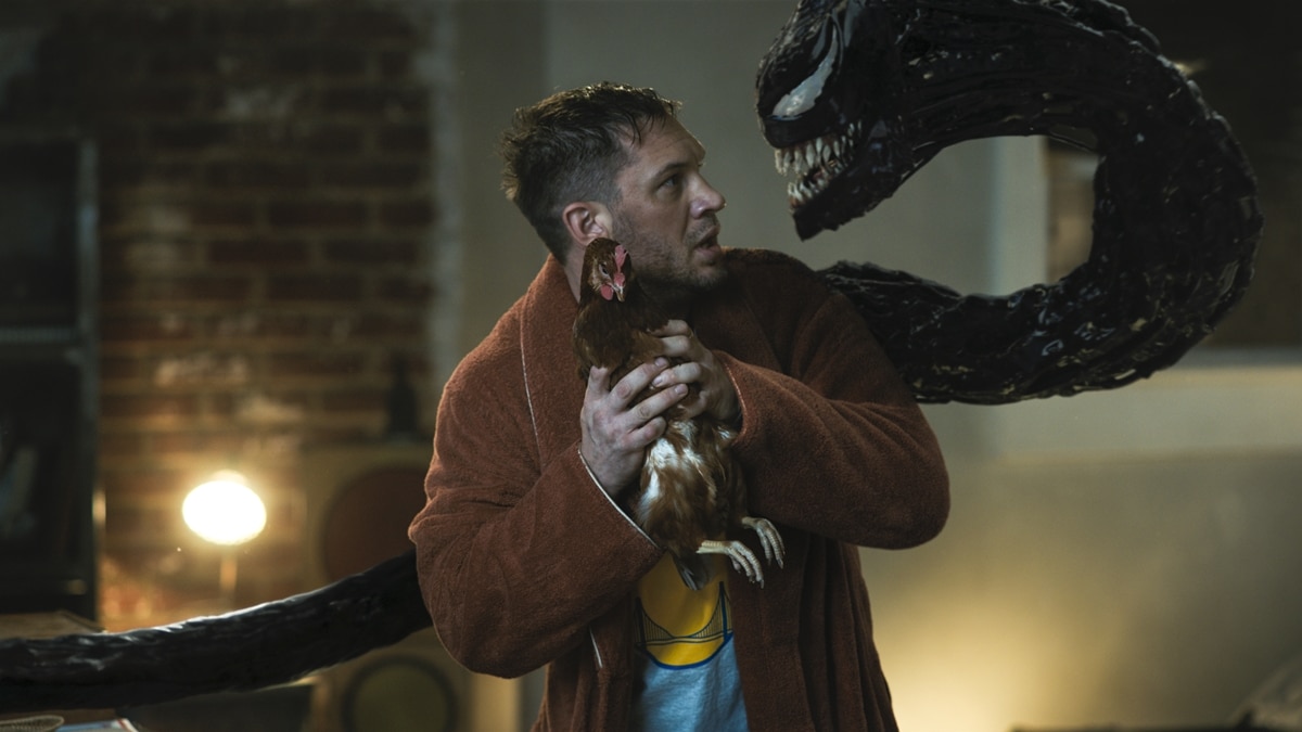 Tom Hardy portrays an investigative journalist who is the host of an alien symbiote