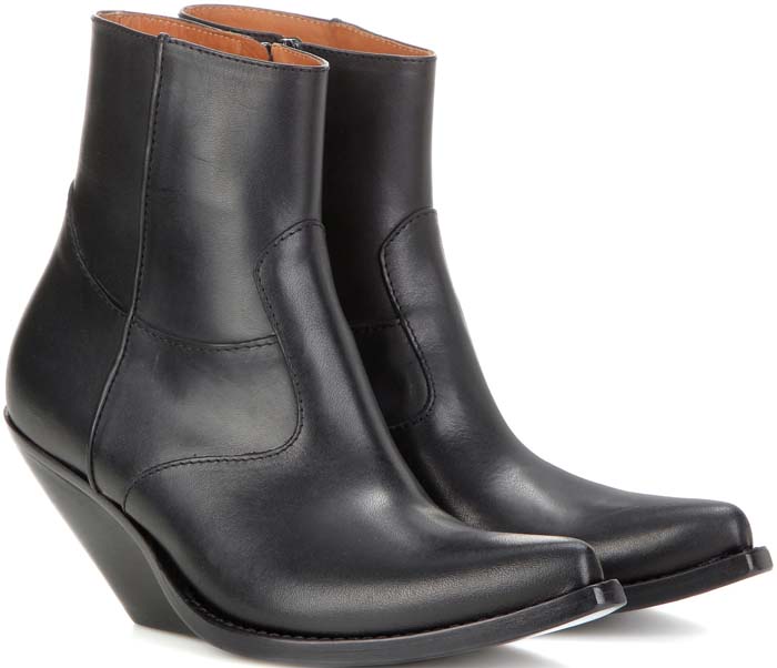 Vetements Black Leather Chunky Cowboy Boots