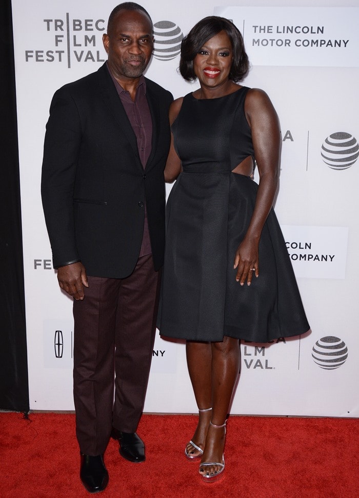 Viola Davis, posing with her husband Julius Tennon, at the premiere of 'Custody' during the 2016 Tribeca Film Festival at the BMCC John Zuccotti Theater in New York City on April 17, 2016