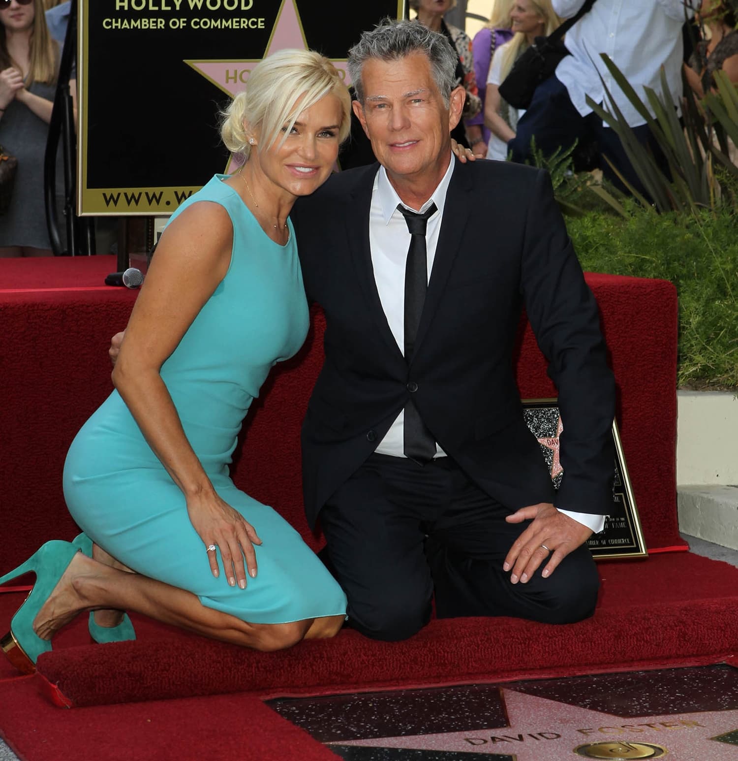 Reality television star Yolanda Hadid Foster and her husband \David Foster attend a ceremony honoring David Foster with the 2,499th star on the Hollywood Walk of Fame