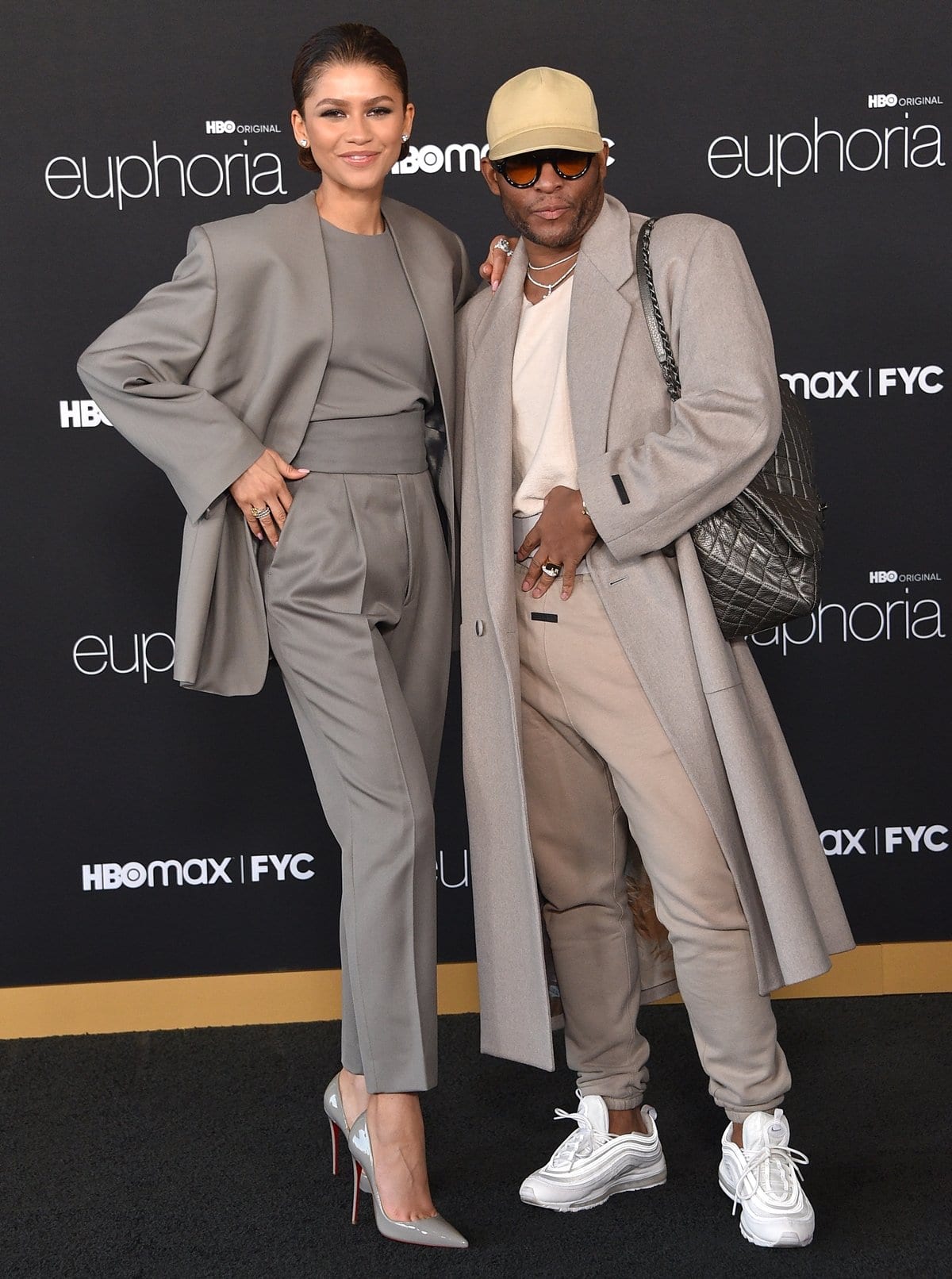 Zendaya and her stylist Law Roach attend the HBO Max FYC event for "Euphoria"