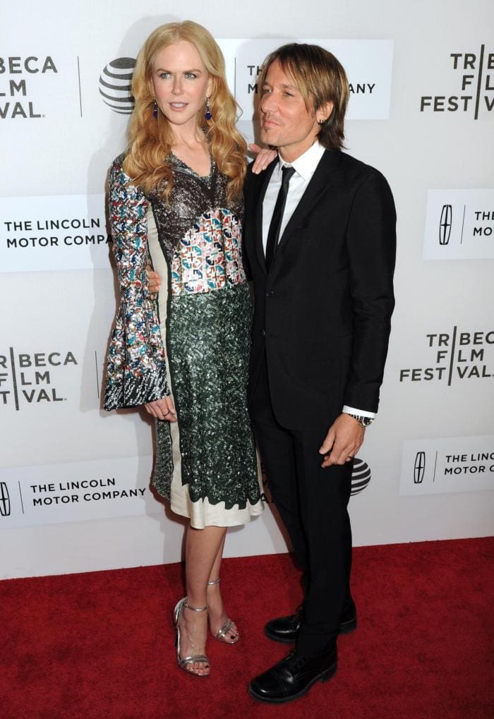 Nicole Kidman and Keith Urban pose for photos at the BMCC John Zuccotti Theater in New York City