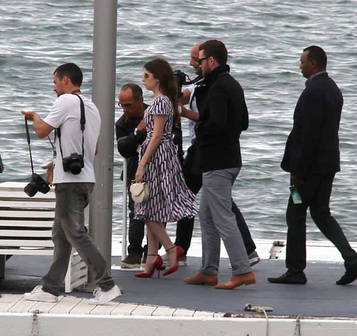 During the Trolls photocall, Anna Kendrick effortlessly embraced a nautical theme in her ensemble