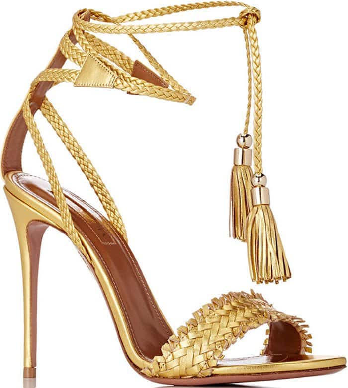 Aquazzura "Sun Valley" Ankle-Tie Sandals