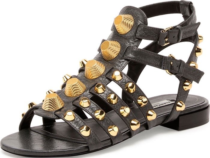 Balenciaga Studded Caged Flat Sandals