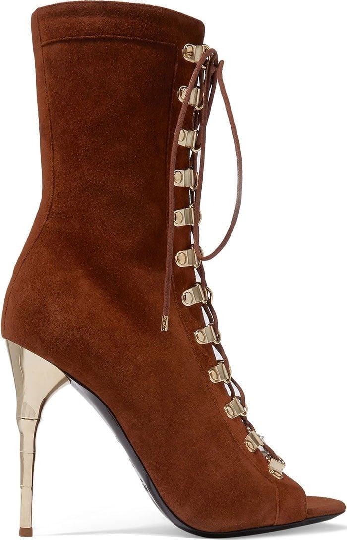 Balmain Ava lace-up suede boots