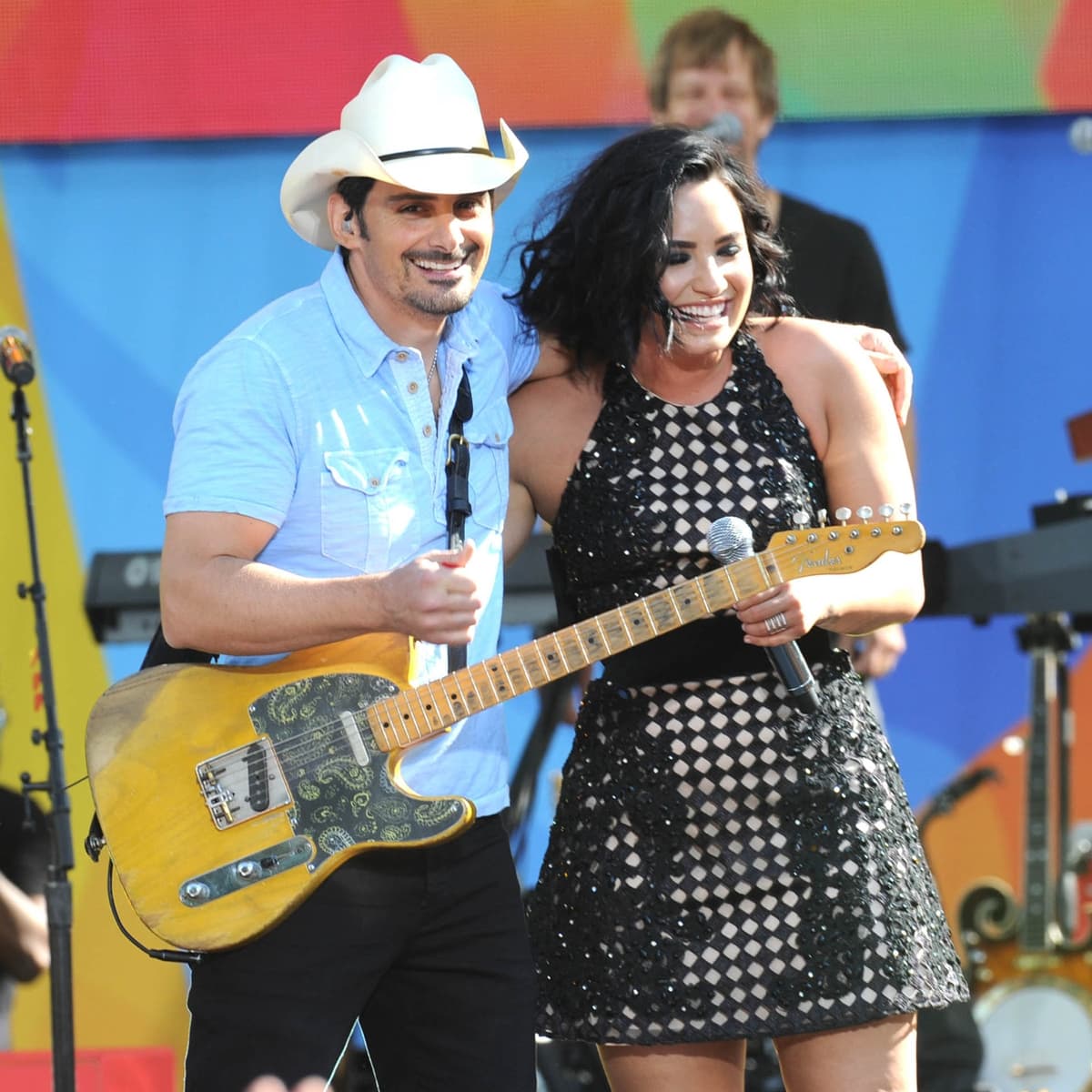 Brad Paisley and Demi Lovato perform on ABC's "Good Morning America" at SummerStage