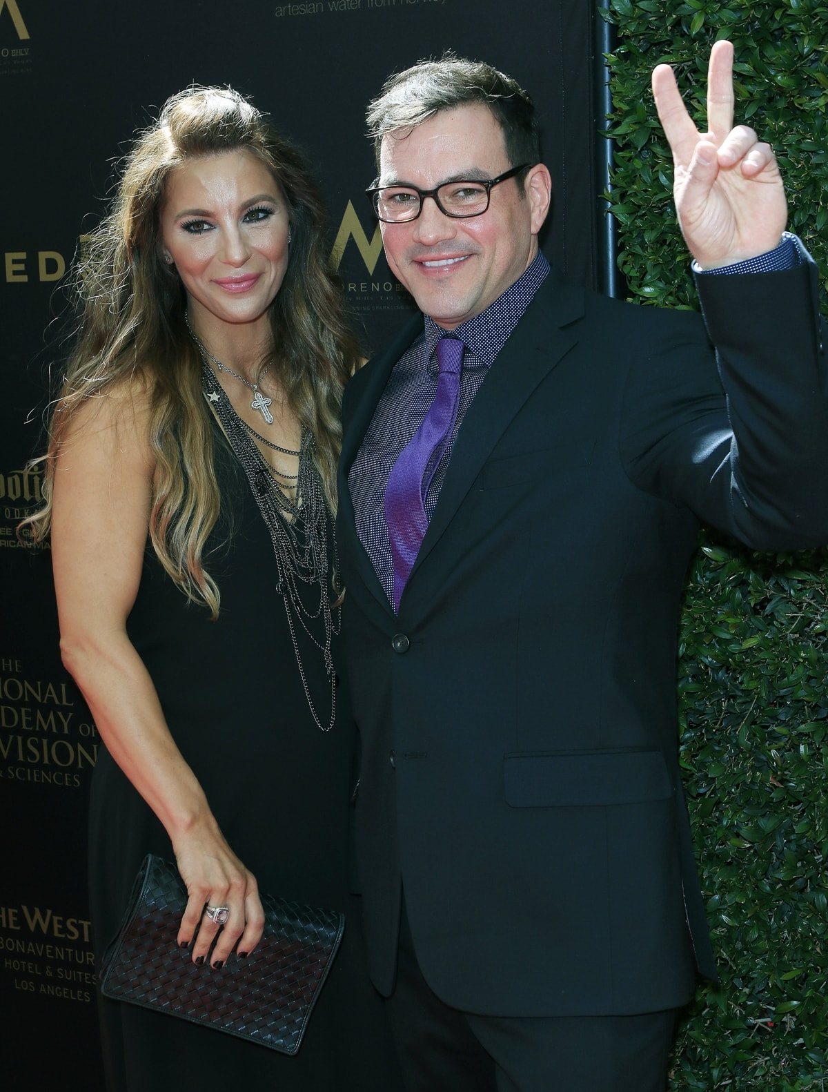 Tyler Christopher with his second wife, American auto racing pit reporter Brienne Pedigo, with whom he was married from 2008-2019