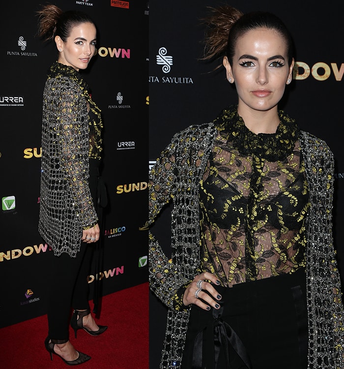 Camilla Belle Joe Jonas (camilla, belle, jonas, Credit FayesVision WENN Camilla, Lhuillier pumps Credit FayesVision) Camilla Alves wears a sheer black-and-floral gothic-inspired ensemble from Monique Lhuillier