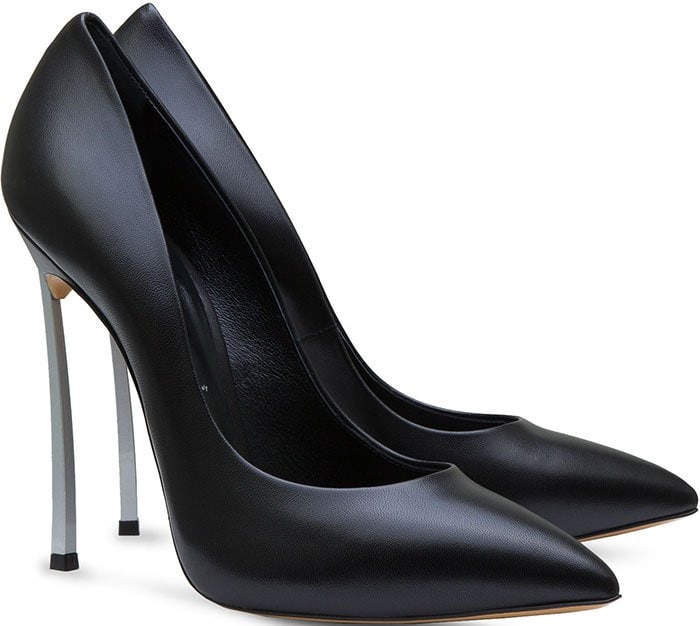 Black Leather Casadei "Blade" Pumps