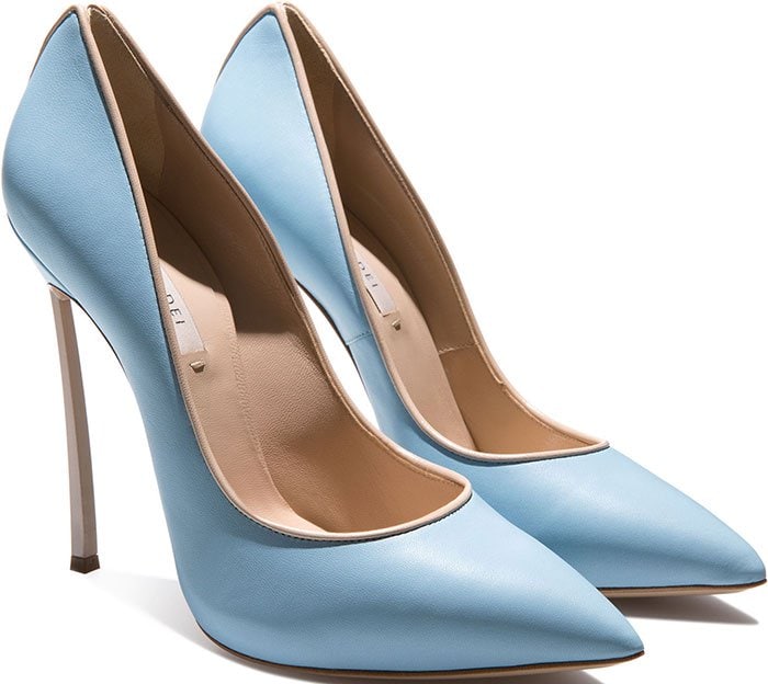 Dusk Blue Casadei "Blade" Pumps