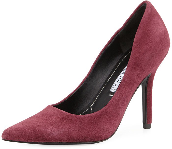 Anna Kendrick in Way Too Big Suede Burgundy Pumps