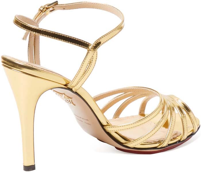 Charlotte Olympia "Gilda" Metallic Leather Sandal