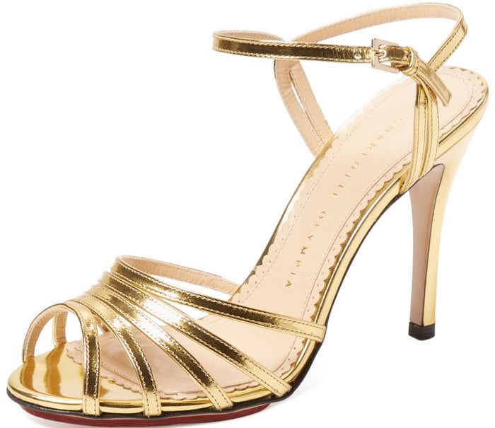 Charlotte Olympia "Gilda" Metallic Leather Sandal