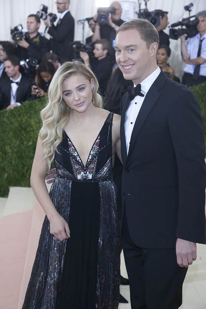 Chloë Grace Moretz and Stuart Vevers attend the 'Manus x Machina: Fashion in an Age of Technology' Costume Institute Gala