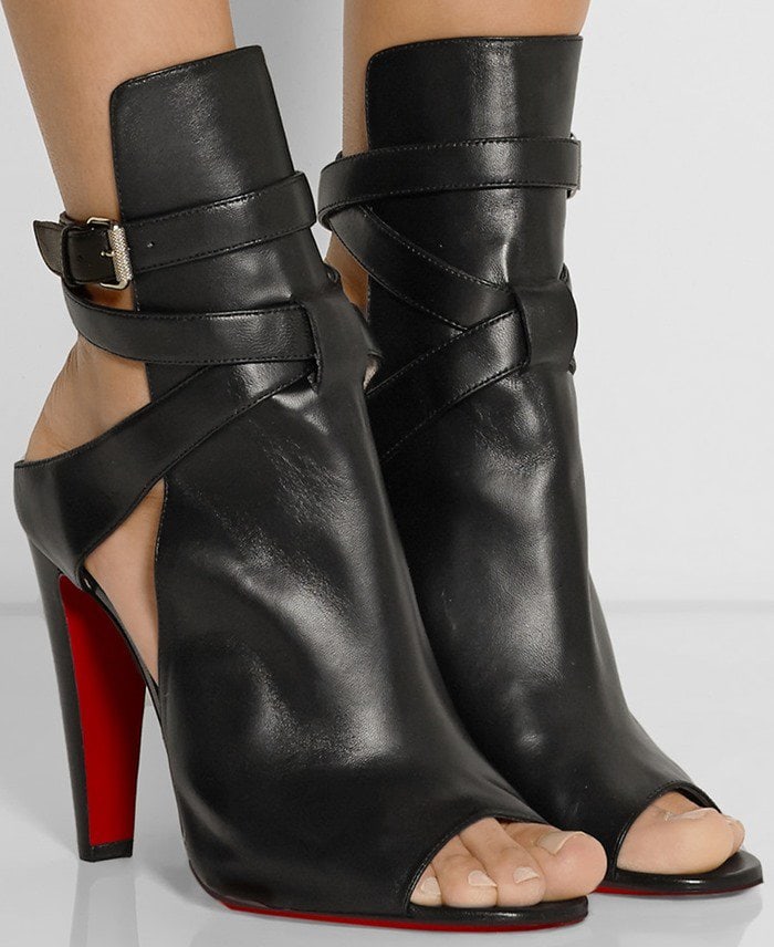 Christian Louboutin Hippik 100 cutout leather ankle boots