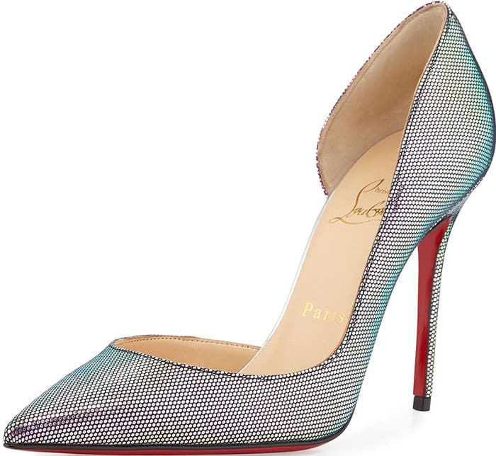 Christian Louboutin Iriza d'Orsay Pumps Iridescent Red Sole