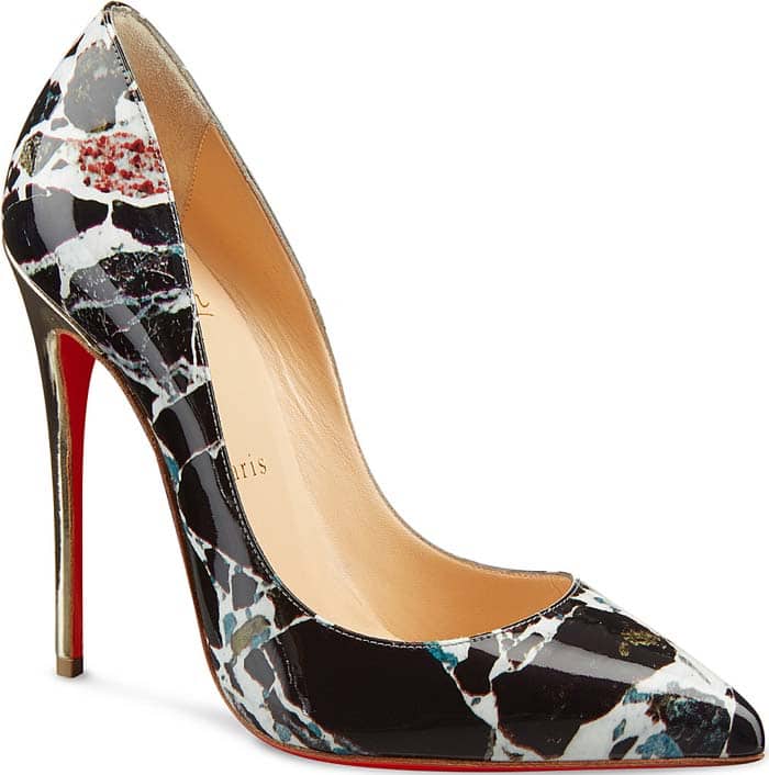 Christian Louboutin 'Pigalle Follies' 120 Patent Carrare/Specchi