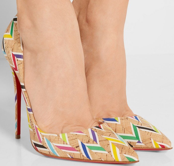 Christian Louboutin So Kate 120 printed cork pumps