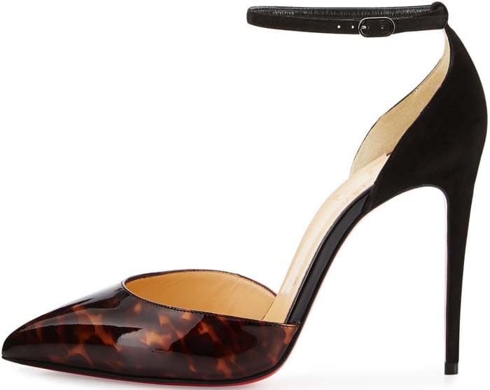 Christian Louboutin Uptown Brown Ankle-Strap Pumps