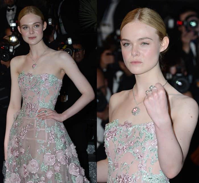 Radiating elegance, Elle Fanning captivated onlookers as she graced the Palais Des Festivals