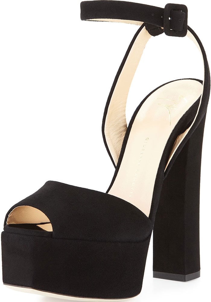 Black Suede Giuseppe Zanotti "Lavinia" Platform Sandals