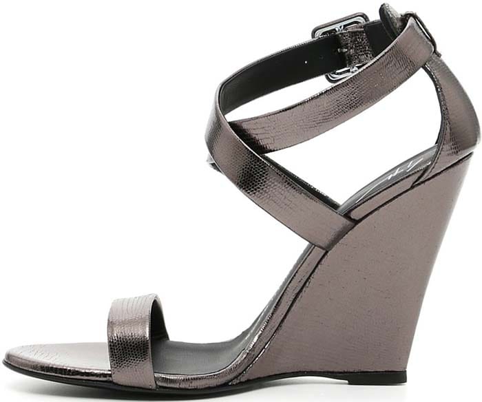 Reptile Gunmetal Giuseppe Zanotti 'Taline' Sandals