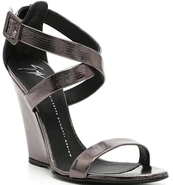 Reptile Gunmetal Giuseppe Zanotti 'Taline' Sandals