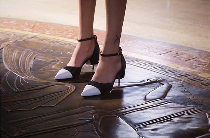 Givenchy "Graphic" Pumps in Black and White Leather